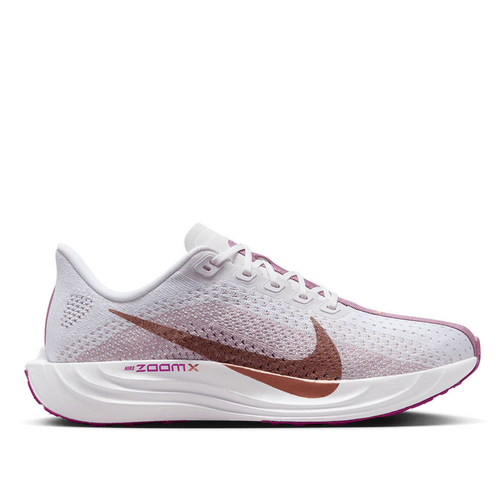 Nike Women's Pegasus Plus Road Running Shoes White Metallic Red Bronze-Platinum Violet runnr