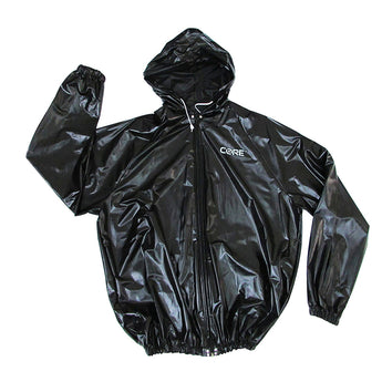 Black Core Unisex Sauna Suit with Zipper and Hood Running Essentials