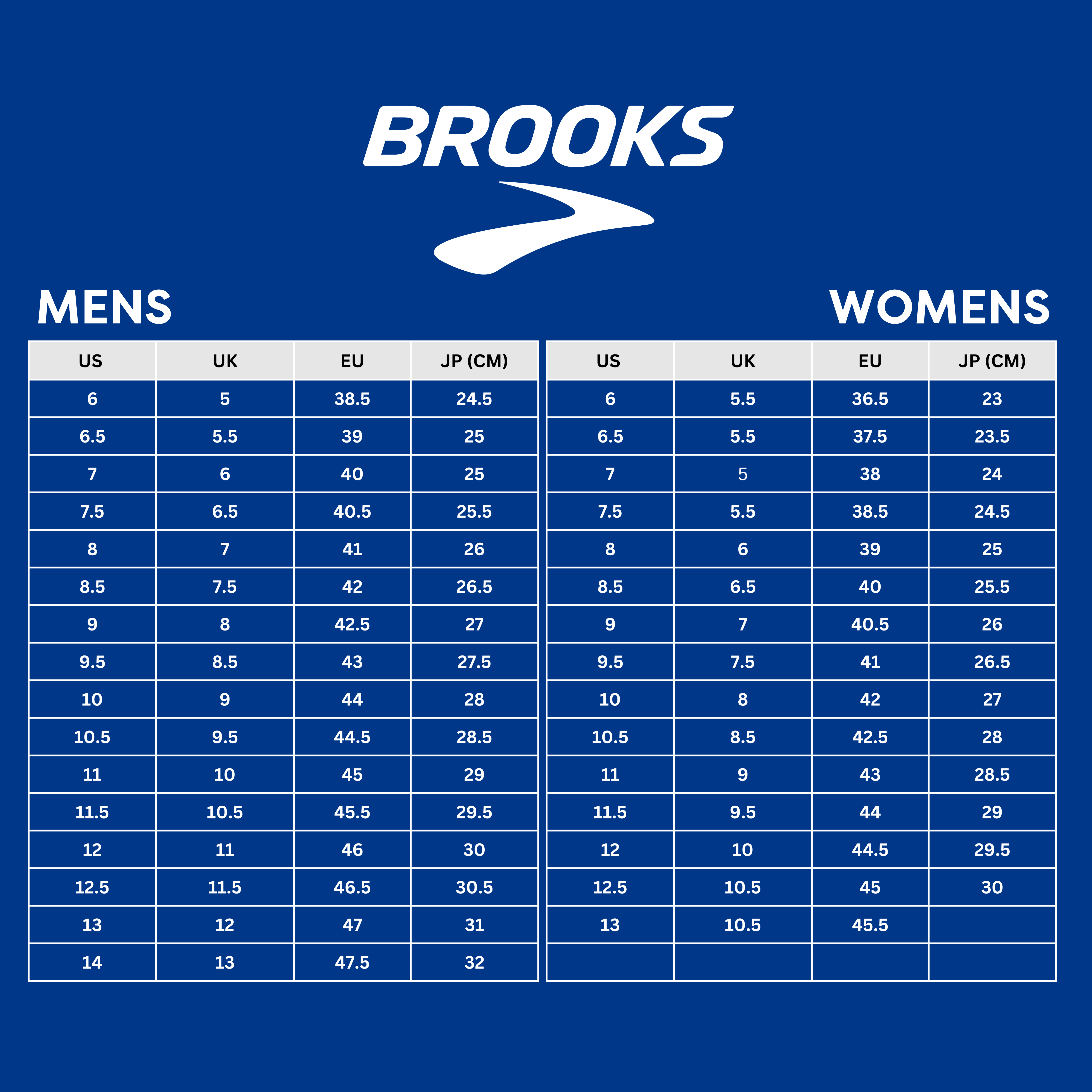 Brooks Sneakers Brooks Running Shoe Width Chart Brooks Mens To