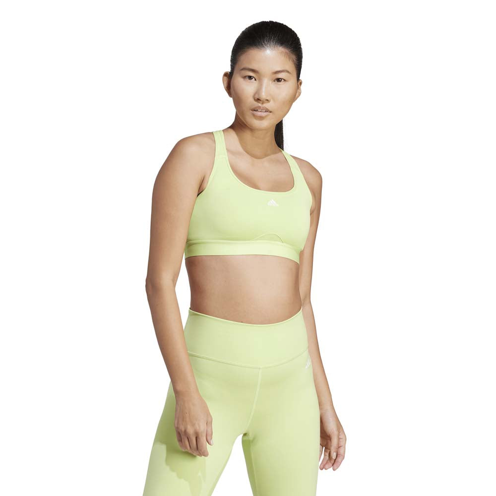 adidas Women's Powerreact Training Medium-Support Bra Pulse Lime - Runnr
